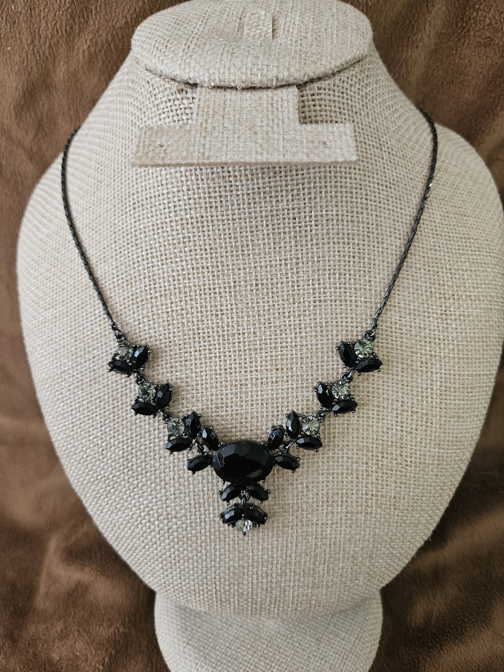 Elegant Antique Goth Black Statement Necklace